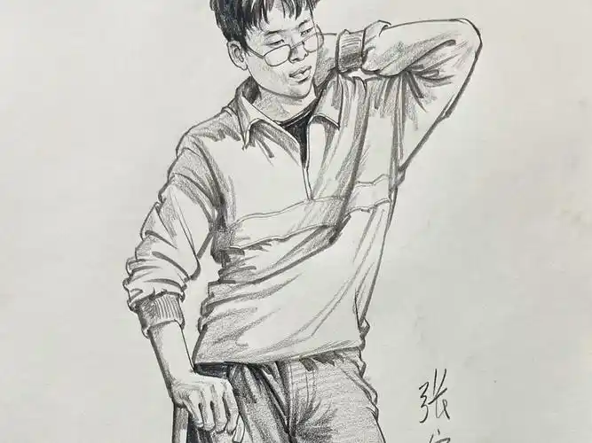 速写男青年站姿态