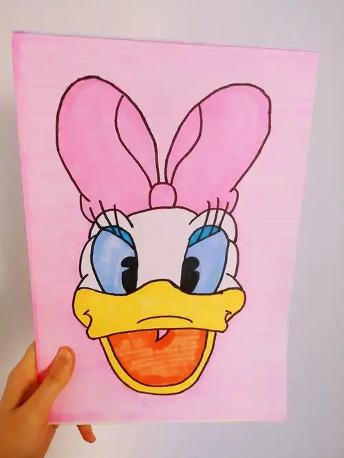 今天是迪士尼漂亮的黛西陪你哦0000#马克笔  #涂鸦  #画画的日常