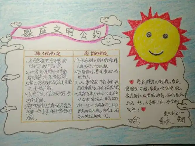 五年一班 小手拉大手 ,家庭文明公约从我做起(副本)