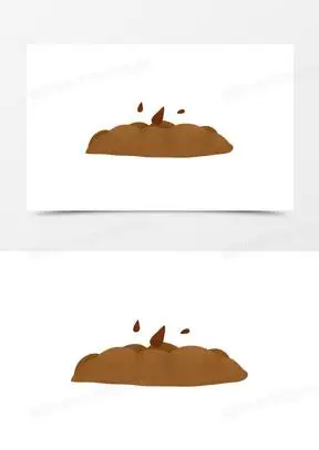 手绘免抠种子入土元素