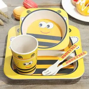 创意儿童餐具碗筷套装家用宝宝防摔卡通可爱婴儿吃饭碗餐盘分格盘