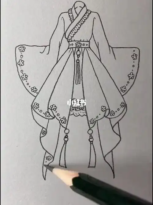 仙气飘飘的古风裙子 临摹裙子古风简笔画画画画古风衣服小仙女们喜欢