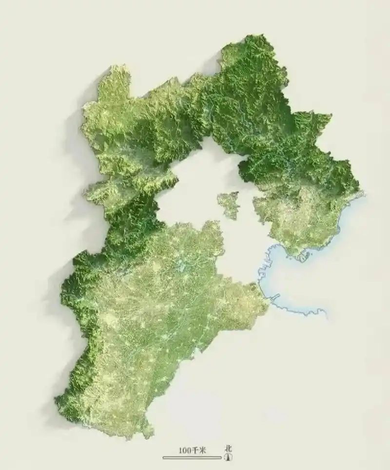 河北省立体地形图