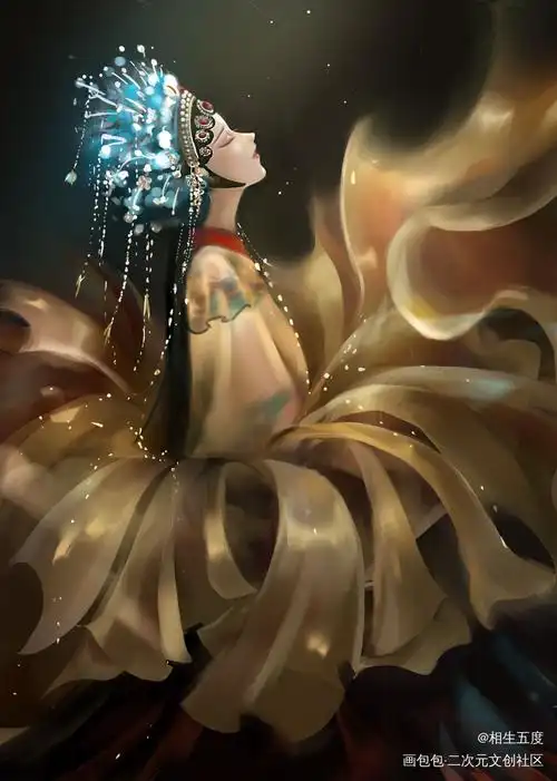 《叹》曲终人散,愿不负韶华_相生五度的绘画作品_画包包