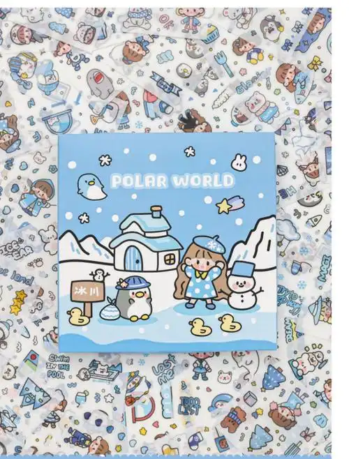 手帐贴纸1000张不重复套装新款韩系网红款小麻薯胶带便宜少女心团购