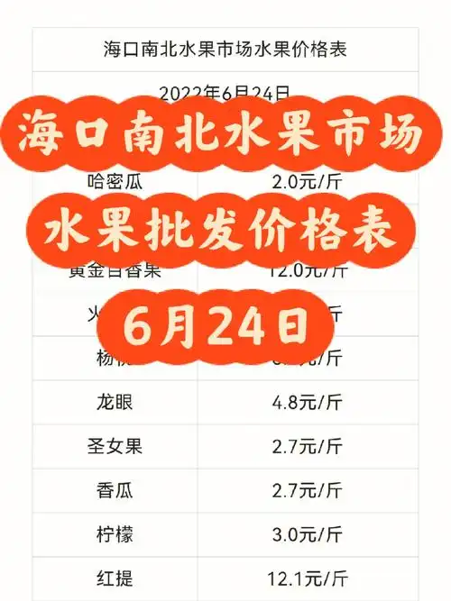 海口南北水果批发市场水果价格表