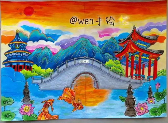 古代的城市建筑主题画过程图78