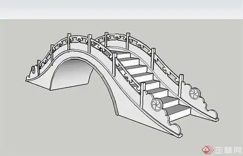 九孔石拱桥的简笔画