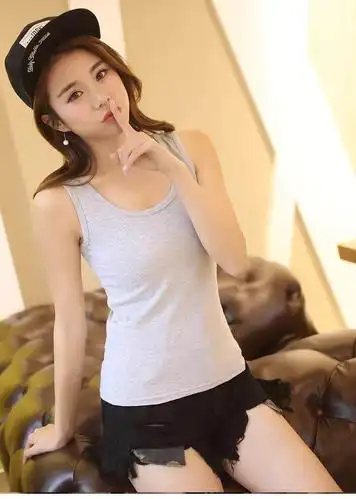 韩版针织外穿短款小背心女学生吊带背心纯棉百搭打底上衣内搭夏.