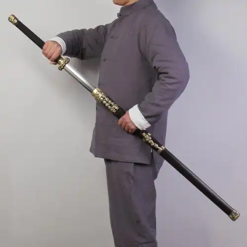 秦剑手工高端双手长剑唐剑刀剑花纹钢宝剑汉刀剑