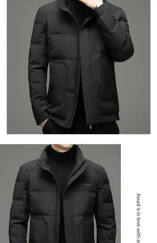 阿玛尼(armani)男士秋冬季服短款立领男装加厚保暖冬装外套男潮 f329