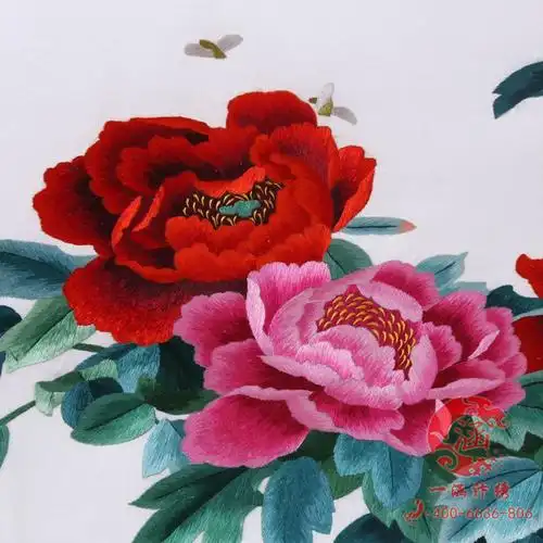 中国刺绣工艺大师苏绣作品 汴绣王少卿牡丹图