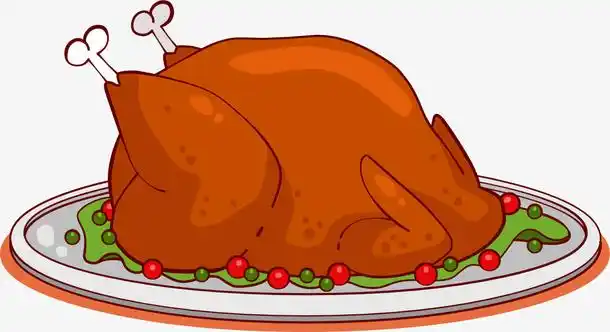 咖啡色立体美味烤鸡