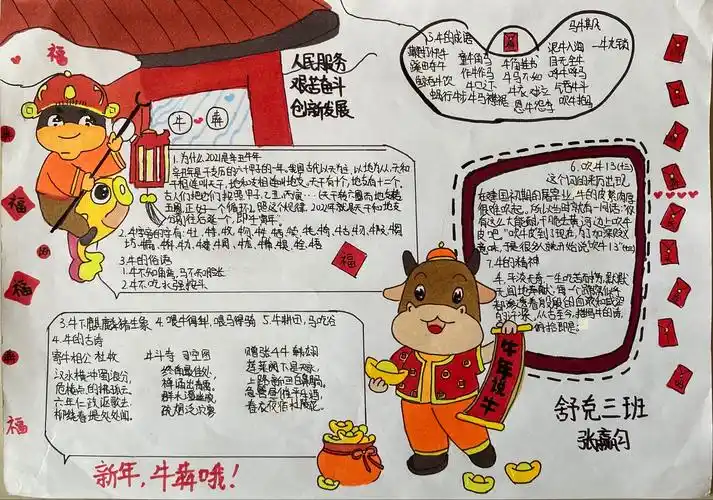 "牛年说牛"主题手抄报-优秀作品展