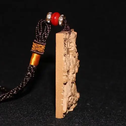 收藏级 精致双面雕刻 老山檀香461无事牌 常胜将军车饰挂件 批发