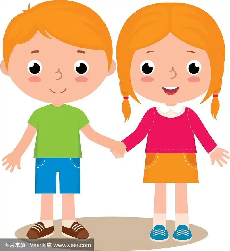 two friends boy and girl isolated on white background