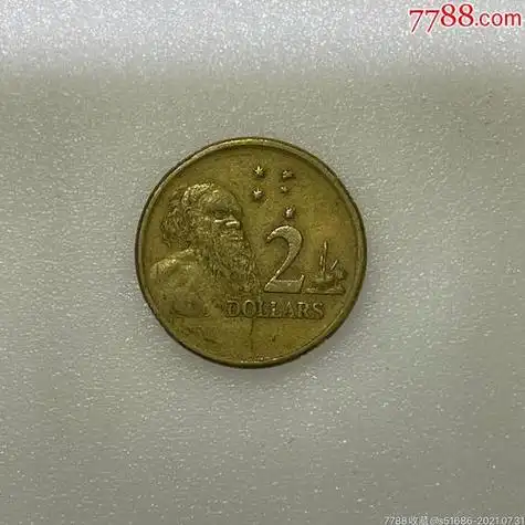 澳大利亚2元硬币土著老人女王头像