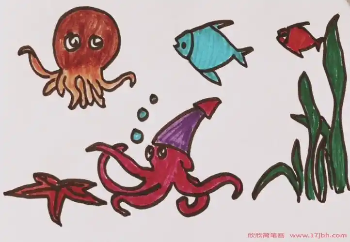 各种鱼简笔画鱼怎么画简单又漂亮