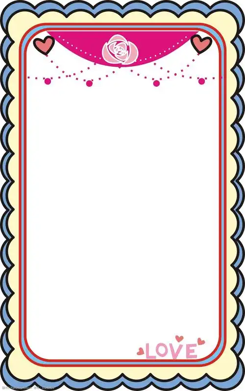 情人节漂亮的边框插画 情人节边框 唯美边框 手绘边框 边框装饰 漂亮