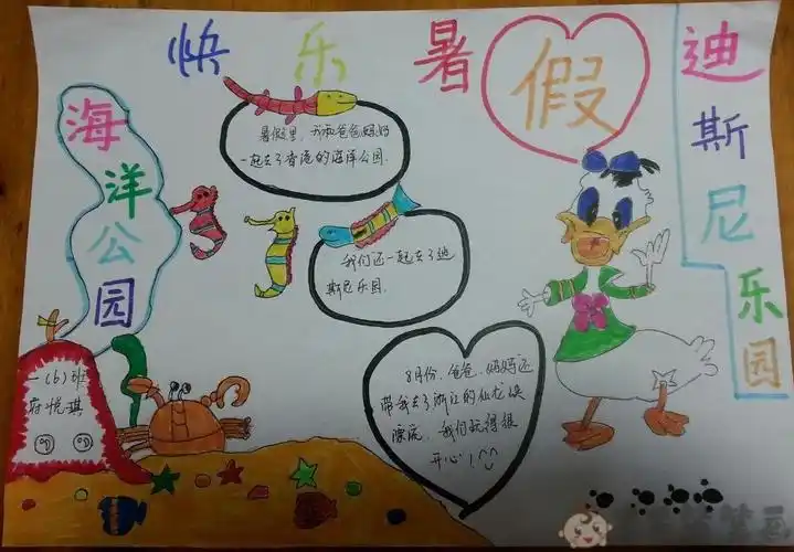 小学生暑假手抄报参考图片