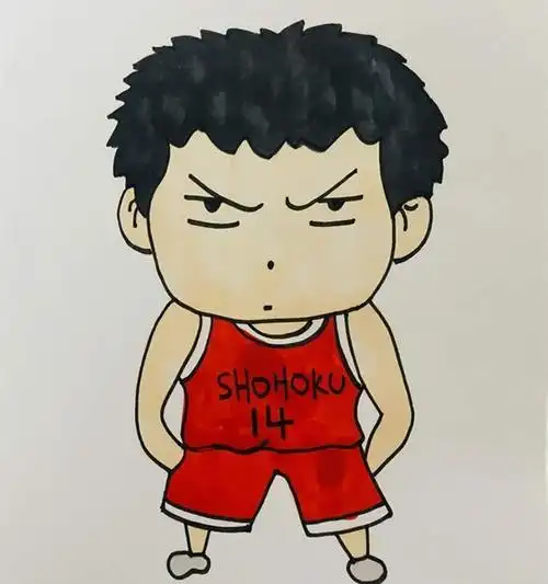 q版三井寿简笔画画法步骤图片