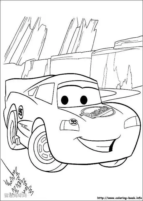 赛车总动员填色图片