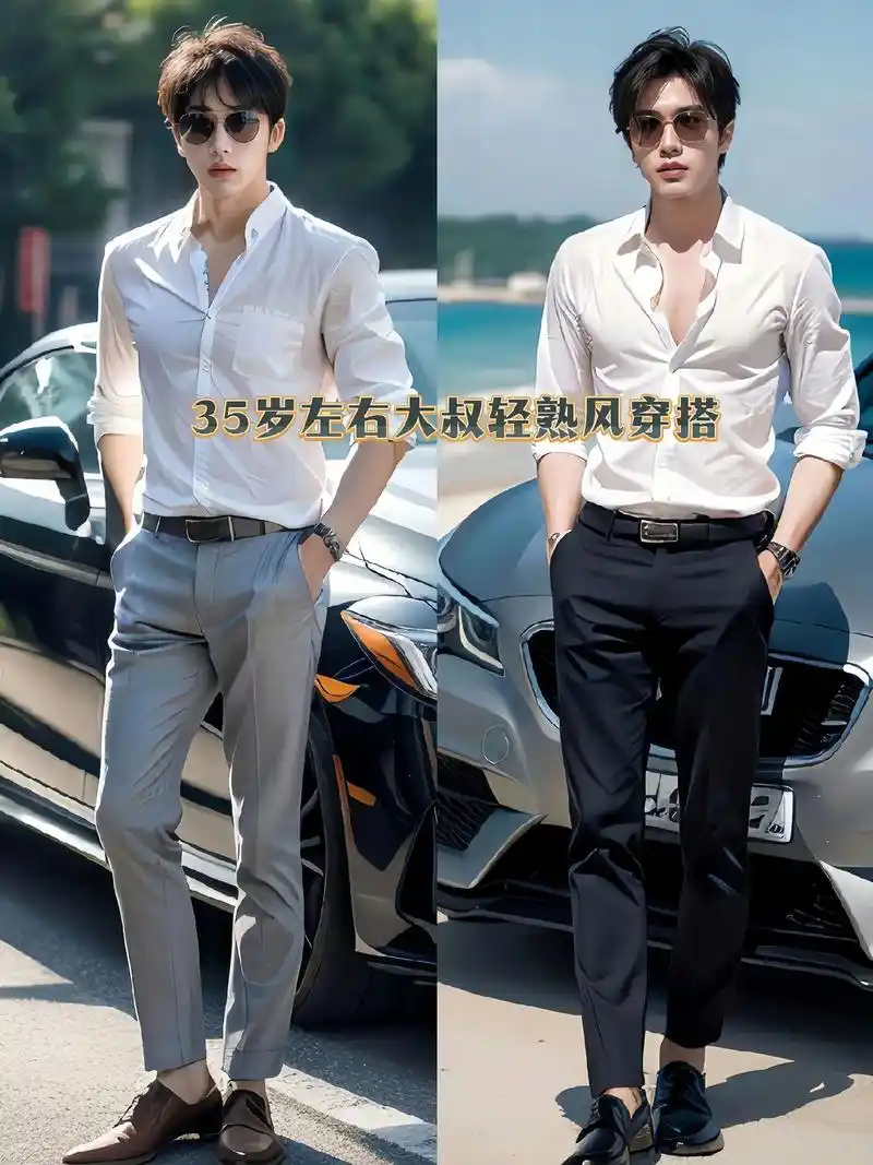 35岁左右商务型男夏日穿搭~ 选择服装配饰一定要注重品质与细节