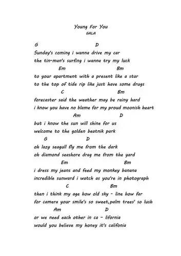 《young for you》- gala 尤克里里弹唱谱
