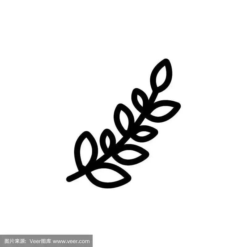 薰衣草花图标向量.孤立轮廓符号插图