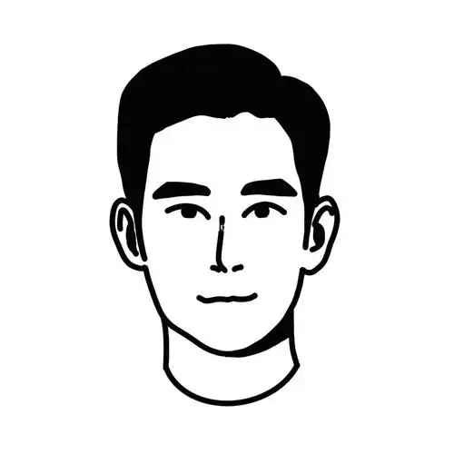 310极简黑白线条人物头像