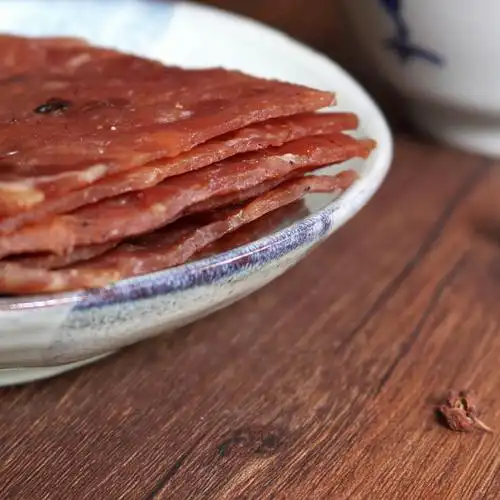 古港食记|正宗潮汕特产手工碳烤猪肉脯 大片手撕秘制猪肉干200g