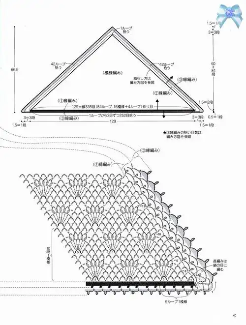 粉嫩日系钩针三角披肩.