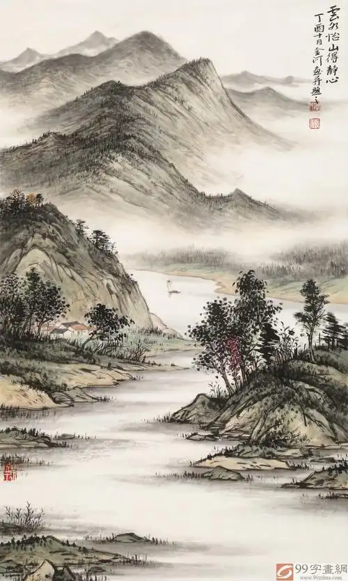 刘金河 山水《巴水激流》 国家画院山水名家 - 写意山水画 - 99字画网