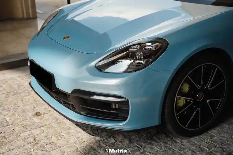 保时捷panamera矩阵改色膜冰晶蓝,像蓝天一样的颜色_搜狐汽车_搜狐网