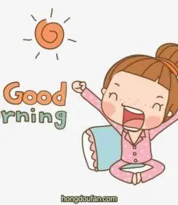 good morning 小女生伸懒腰要如何画?早上好要如何画?