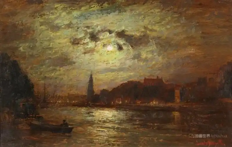 有情绪的月光夜景,德国画家路易斯·杜泽特!