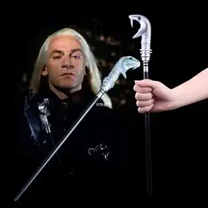 哈利波特周边金属魔法棒cosplay卢修斯马尔福原厂蛇头杖法杖包邮