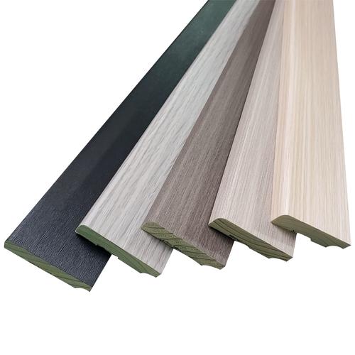 简欧pvc贴皮实木踢脚线55毫米木质白色防潮木地板地角贴脚线家用