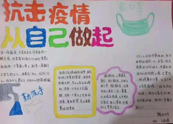魏村中学疫情防控手抄报