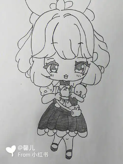 简笔画教程  白雪公主,璎珞,洁莉.迷你世界#a 萌丫 手绘(xin)