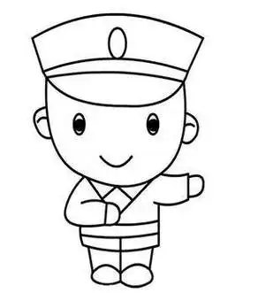 警察的简笔画 警察的简笔画 女