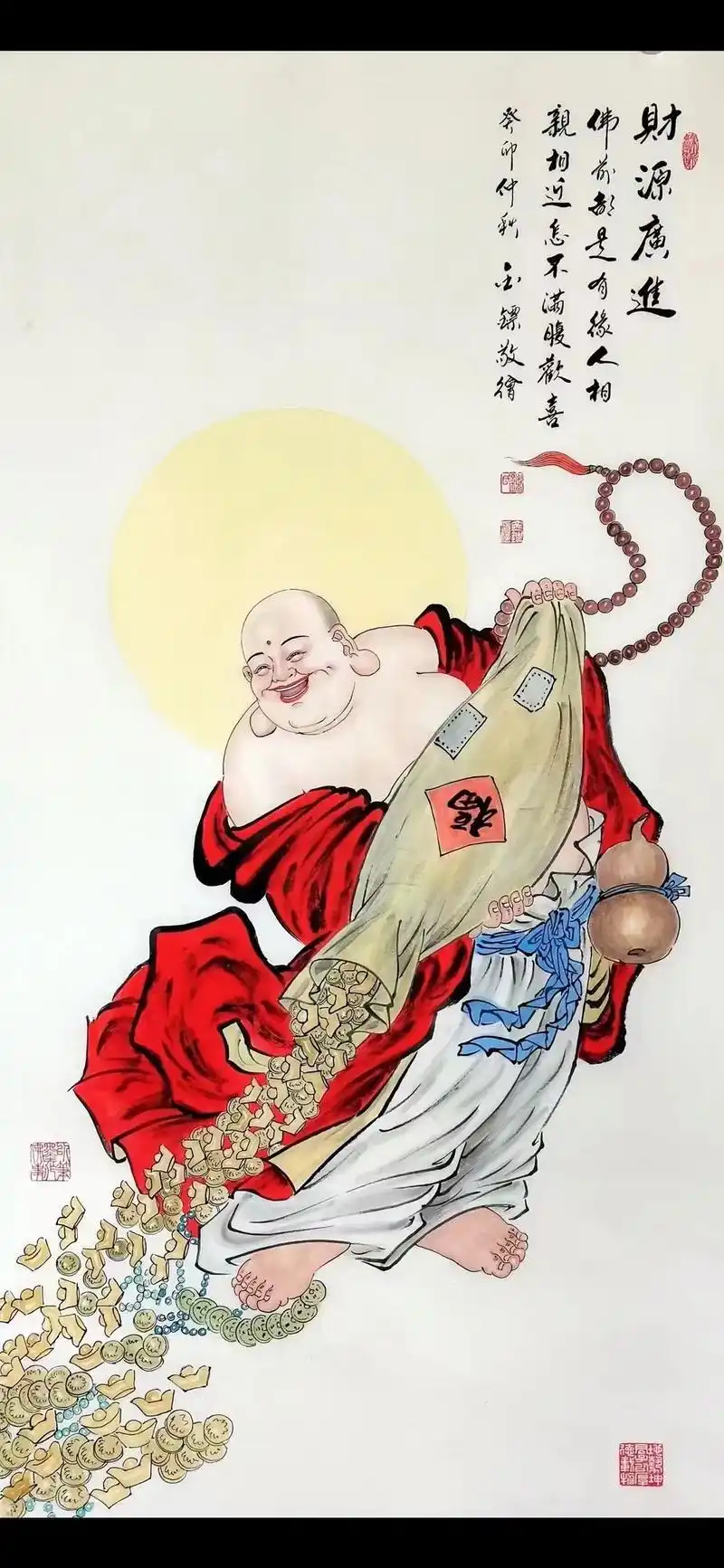 纯手绘 #弥勒佛 #心诚则灵 - 抖音