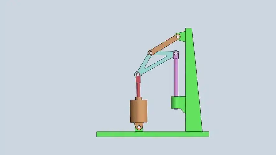 连杆滑槽机构2杠杆驱动摆动缸机构