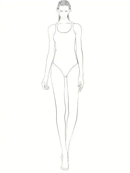 服装设计人体模特线稿