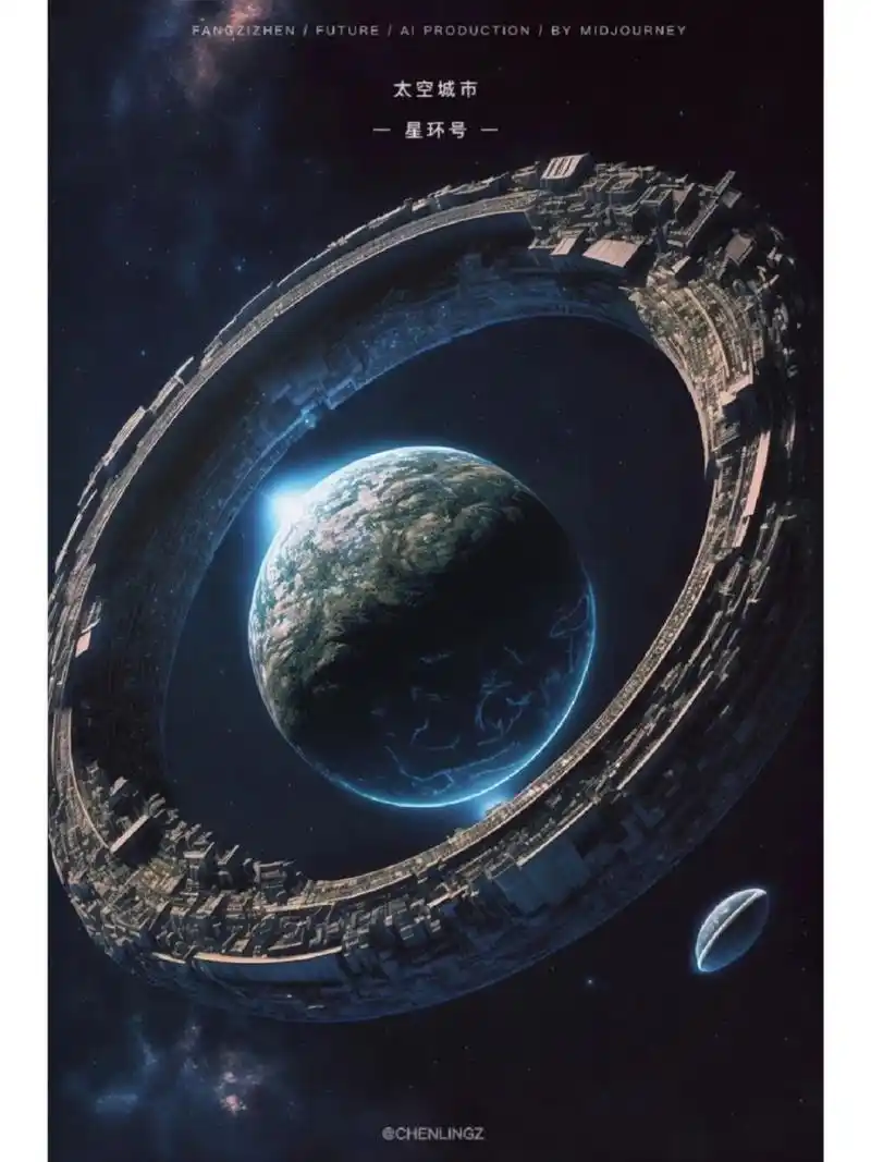 《三体》中的【太空城】94未来科幻城市 "在另外三颗巨行星背面