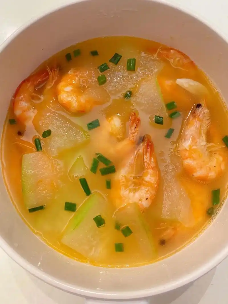 这个搭配巨牛低卡高蛋白,营养好吃 冬瓜虾仁汤做法简单,五分钟就搞定