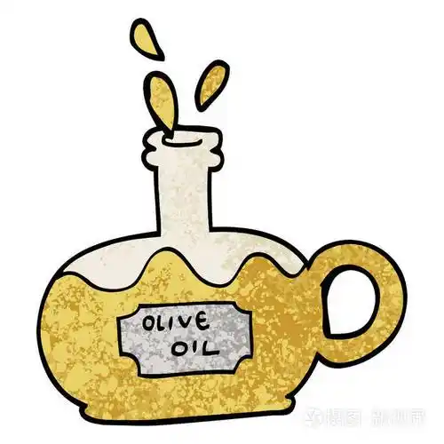 纹理插图卡通瓶油油