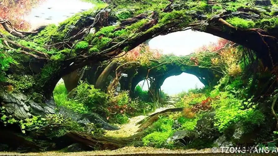 圆弧形沉木造景欣赏