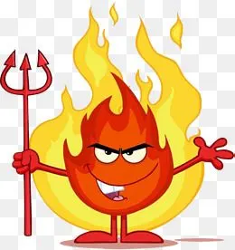 坏笑的火焰卡通形象