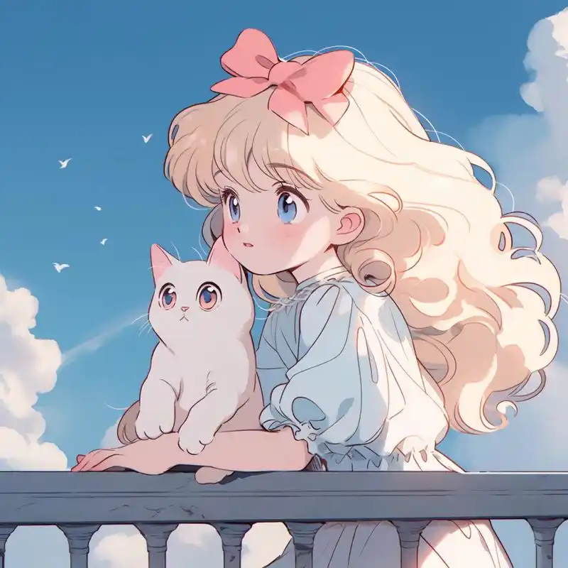 女生头像|抱着猫的女头